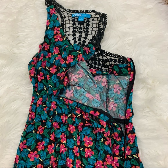 L’Amour Tank Back Lace Floral Romper - Picture 9 of 15
